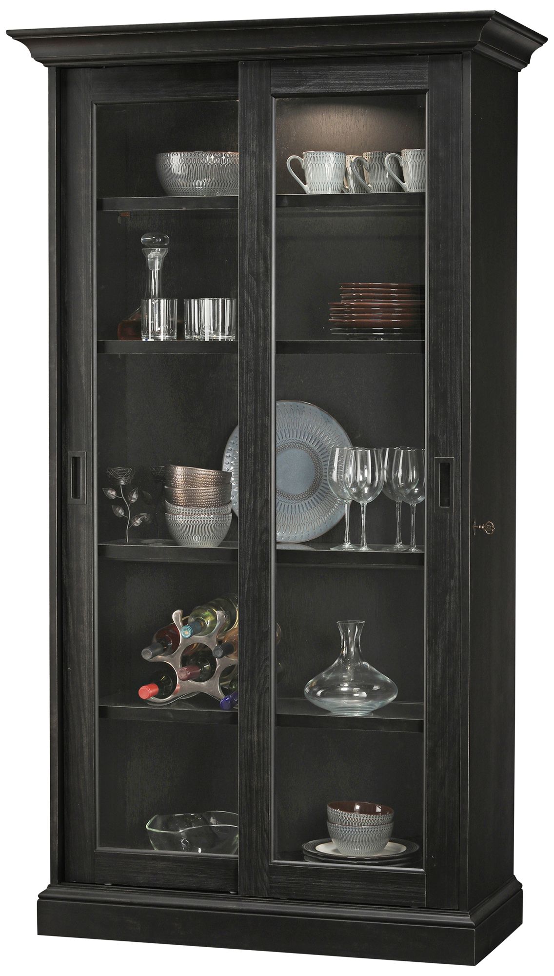 Howard Miller Meisha IV Aged Black 2-Door Display Cabinet