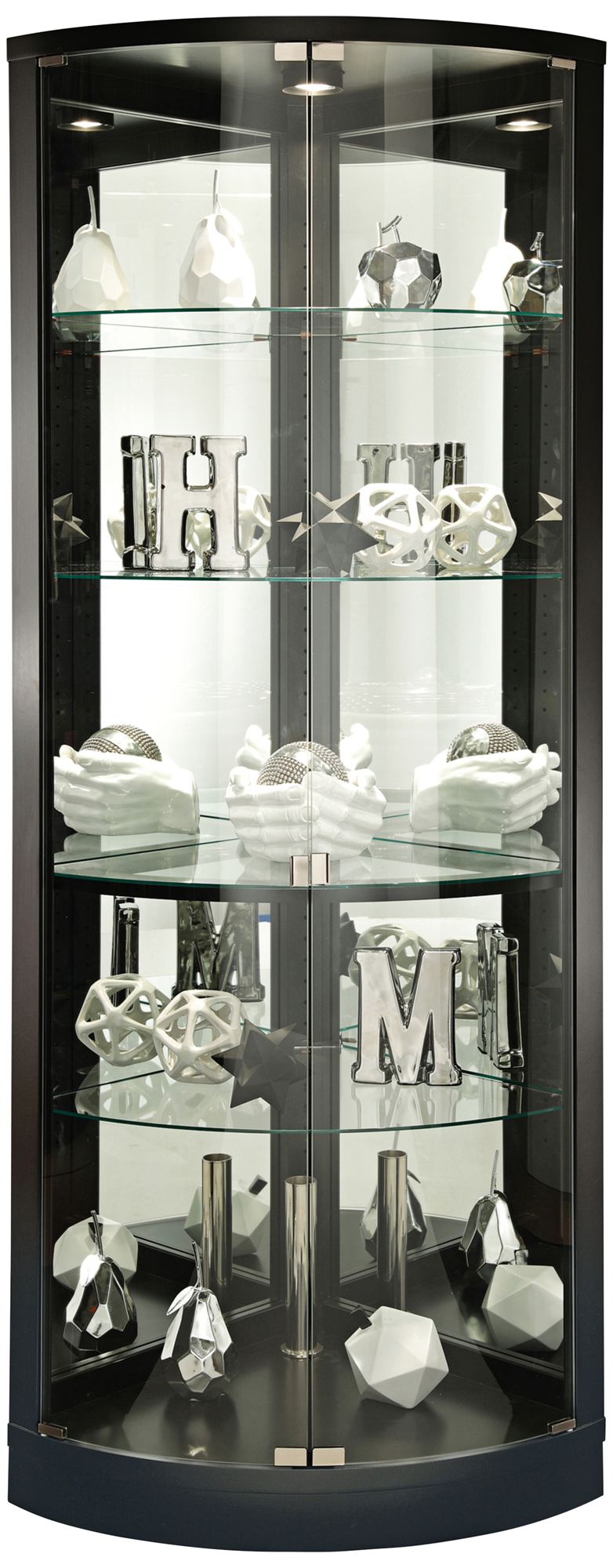 Howard Miller Jaime Black Satin 2 Door Curio Cabinet 24a80