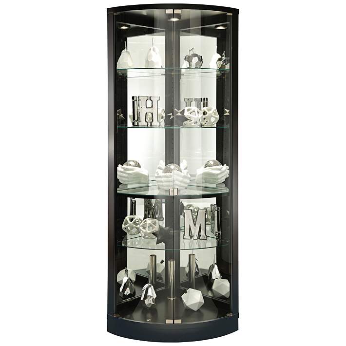Howard Miller Jaime Black Satin 2 Door Curio Cabinet 24a80