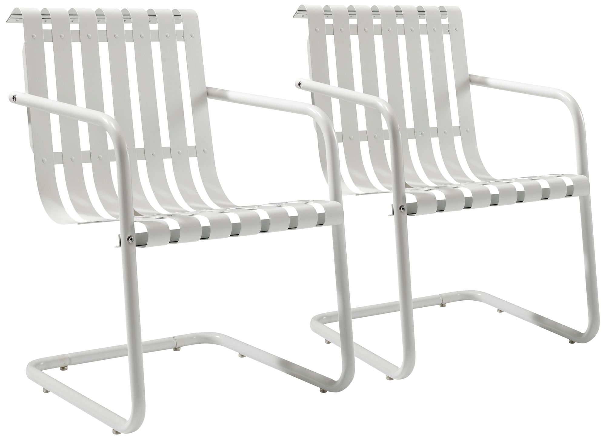 Gracie White Steel Indoor-Outdoor Armchair Set of 2