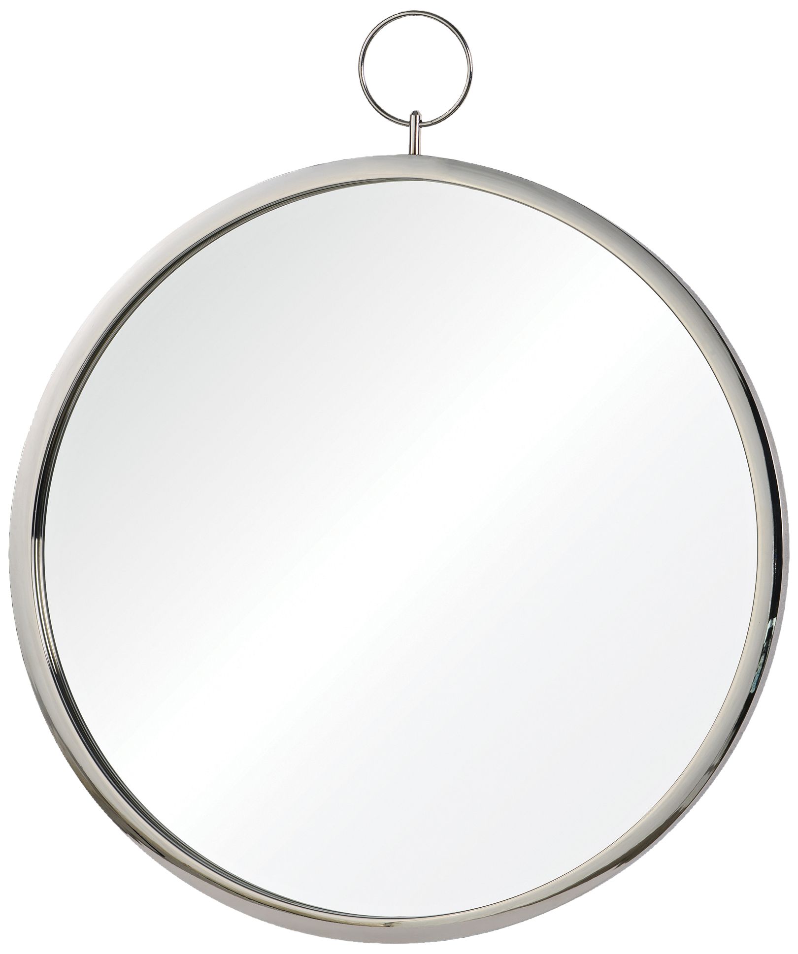 Porto Chrome 23 1/2" x 30" Round Wall Mirror