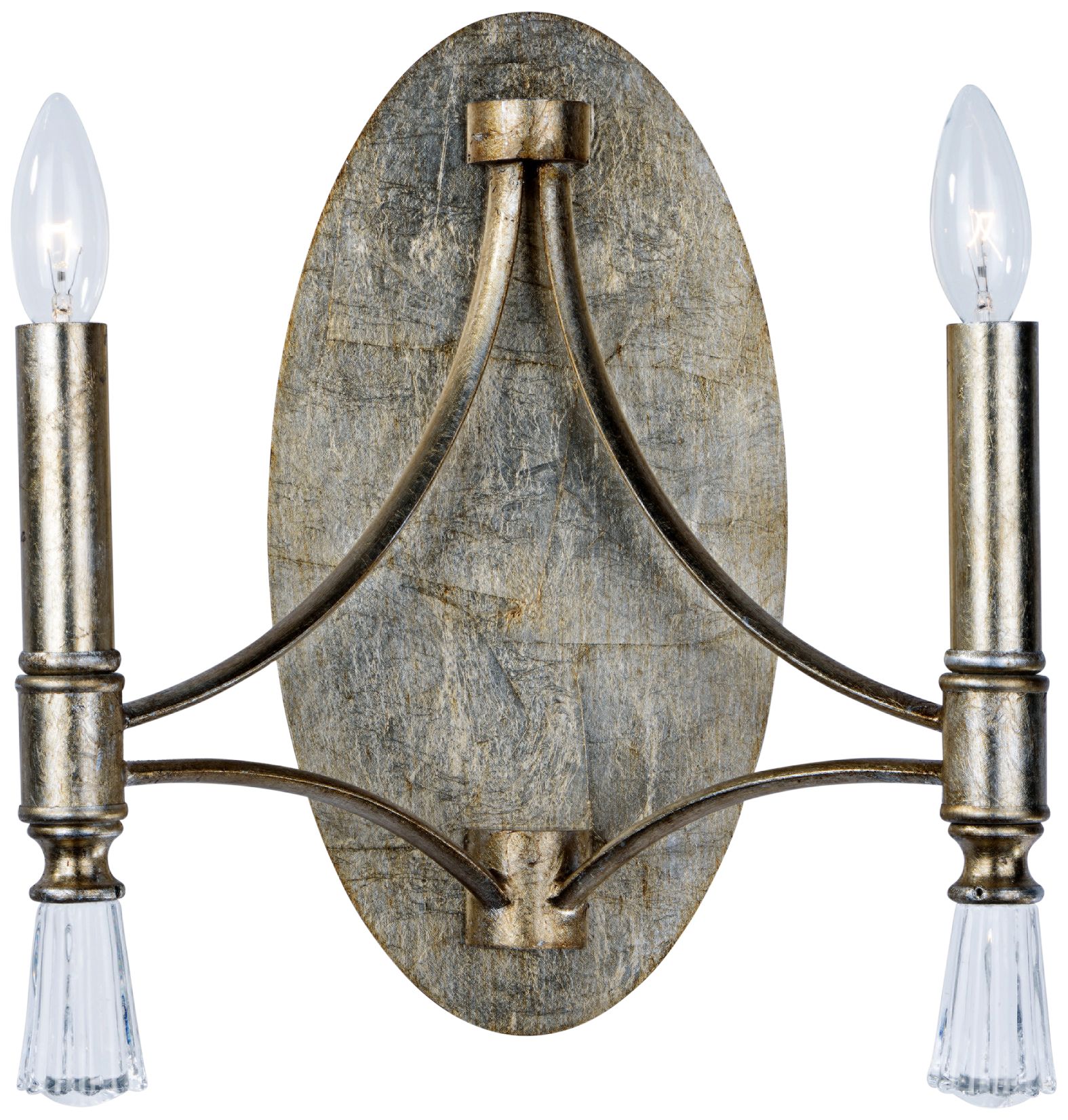 Maxim Regal 13" High Silver Gold 2-Light Wall Sconce