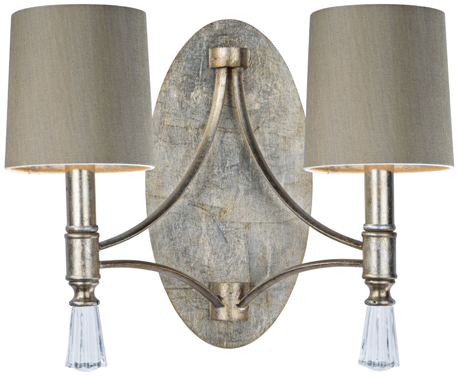 Maxim Regal 13" High Silver Gold 2-Light Wall Sconce with Shades