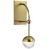Hudson Valley Boca 13 1/4&quot; High Aged Brass LED Wall Sconce