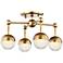 Hudson Valley Boca 15 3/4"W Aged Brass 4-LED Ceiling Light
