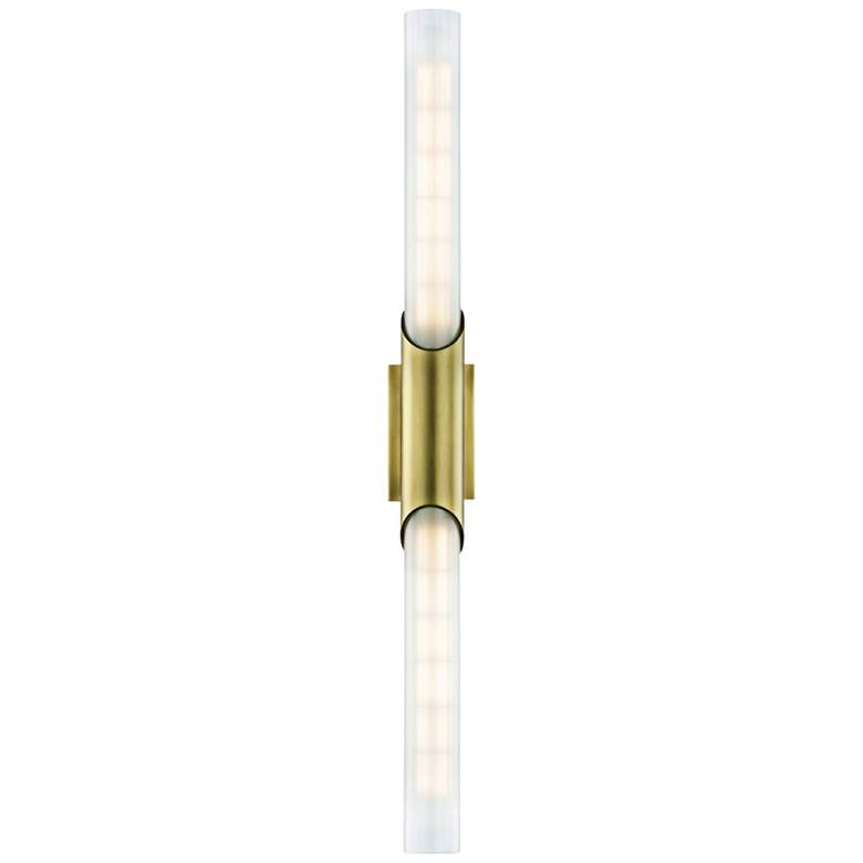 Hudson Valley Pylon 26&quot; High Aged Brass 2-LED Wall Sconce