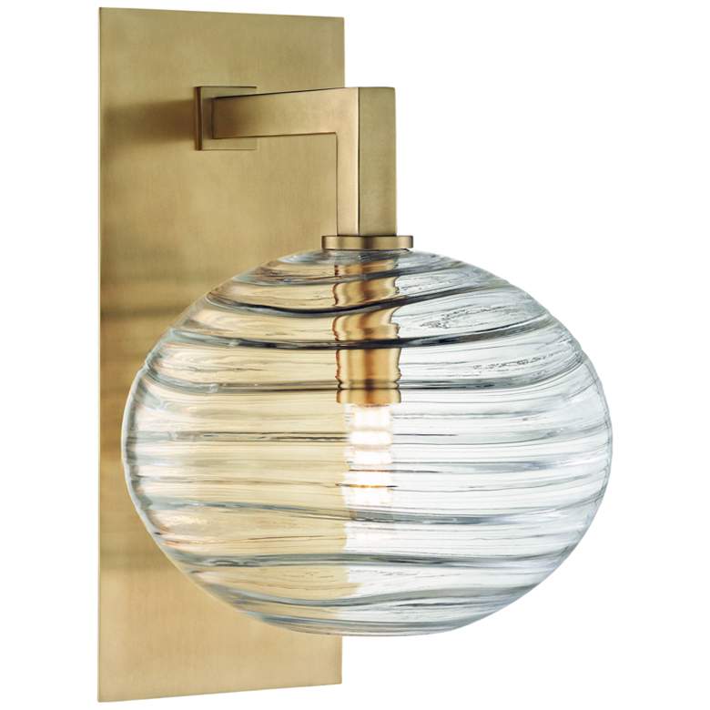 Hudson Valley Breton 12 3/4&quot; High Aged Brass LED Wall Sconce
