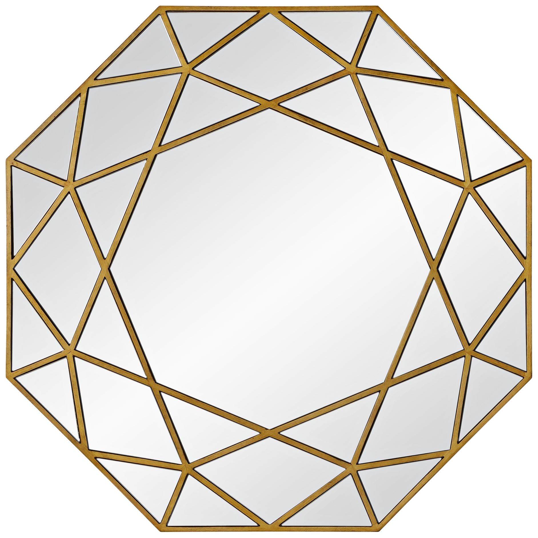 Deloro Brushed Gold Veneer 40" x Oversize Octagon Wall Mirror