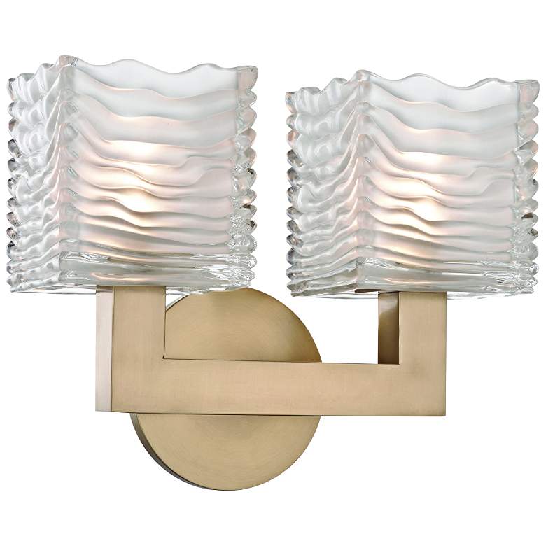 Image 1 Hudson Valley Sagamore 9" High Aged Brass 2-LED Wall Sconce