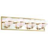 Hudson Valley Axiom 24&quot; Wide Aged Brass 4-LED Bath Light