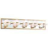 Hudson Valley Axiom 30&quot; Wide Aged Brass 5-LED Bath Light