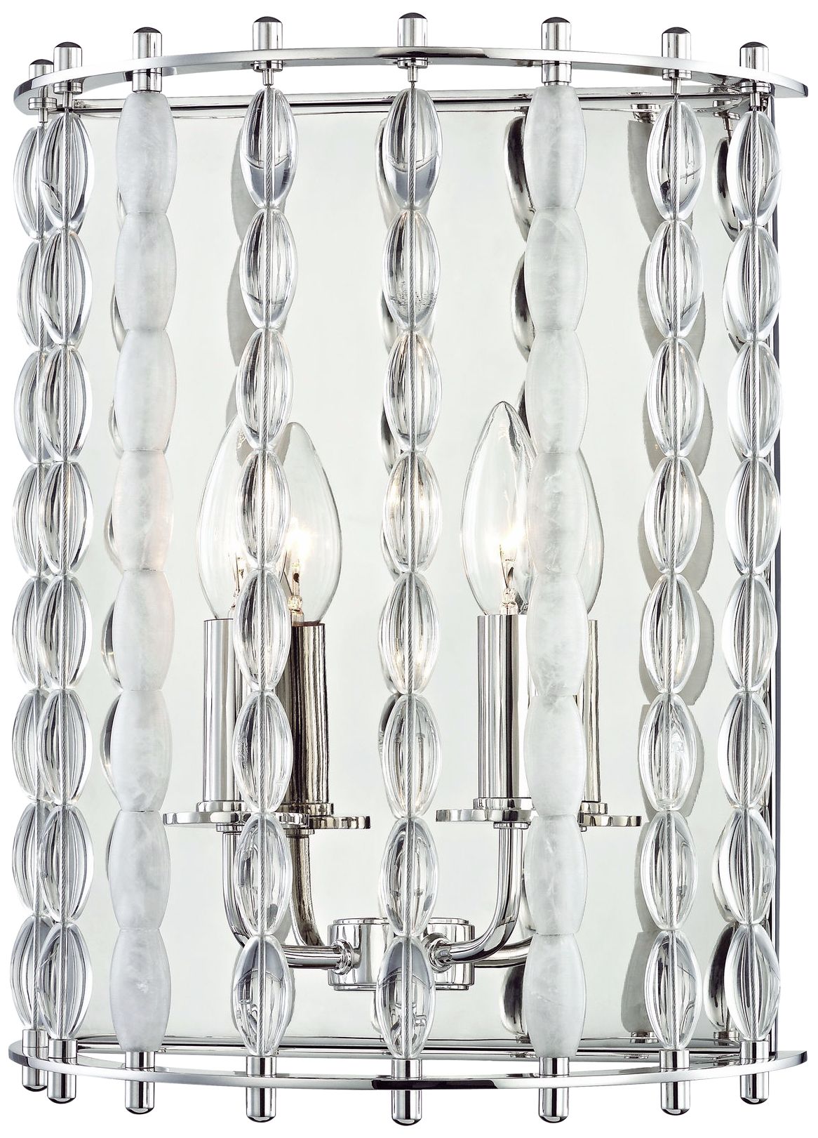 Hudson Valley Whitestone 14" High Nickel 2-Light Wall Sconce