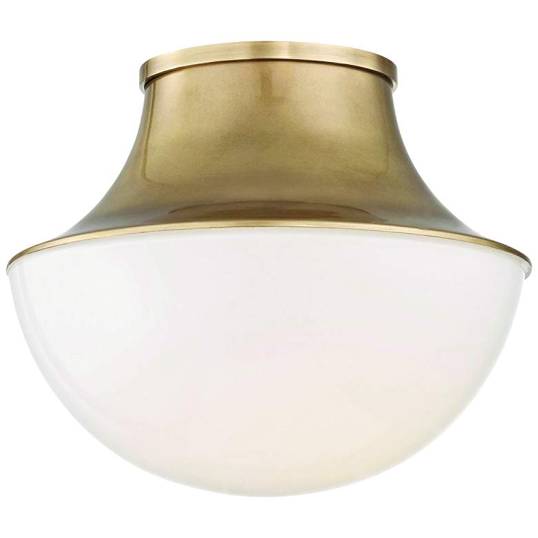 Image 2 Hudson Valley Lettie 10 3/4"W Aged Brass LED Ceiling Light