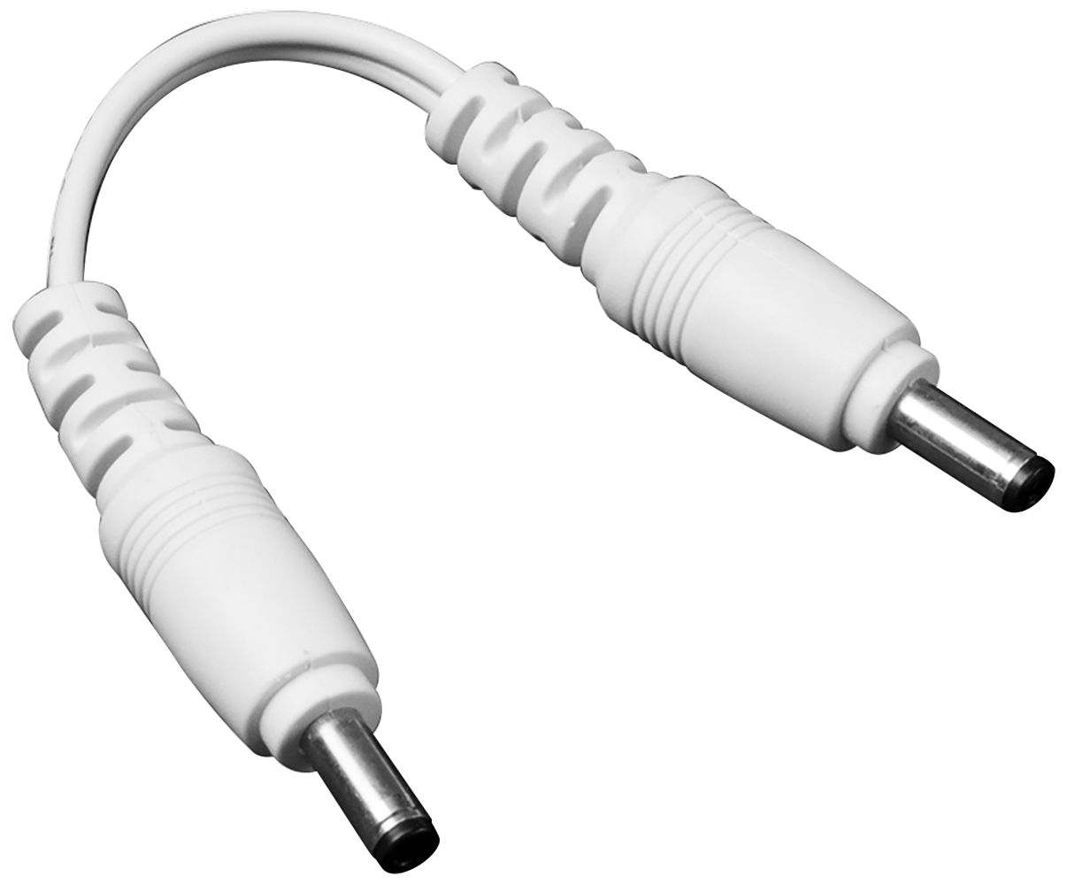 3" White Male to Cable Connector
