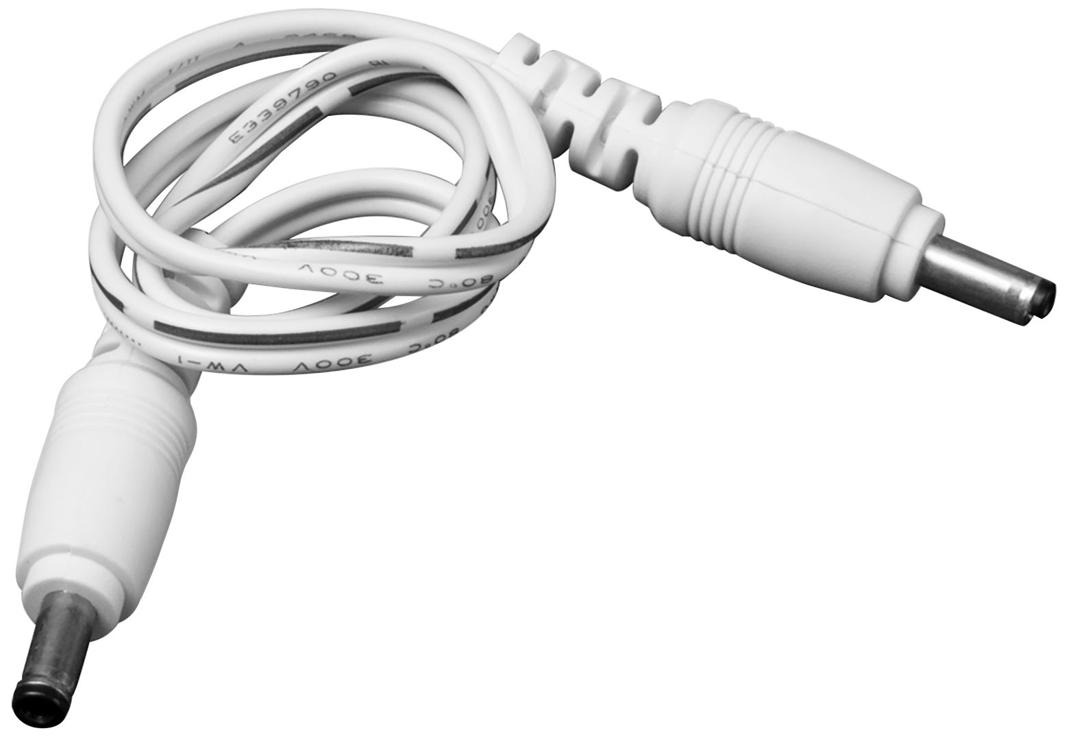 12" White Male to Cable Connector