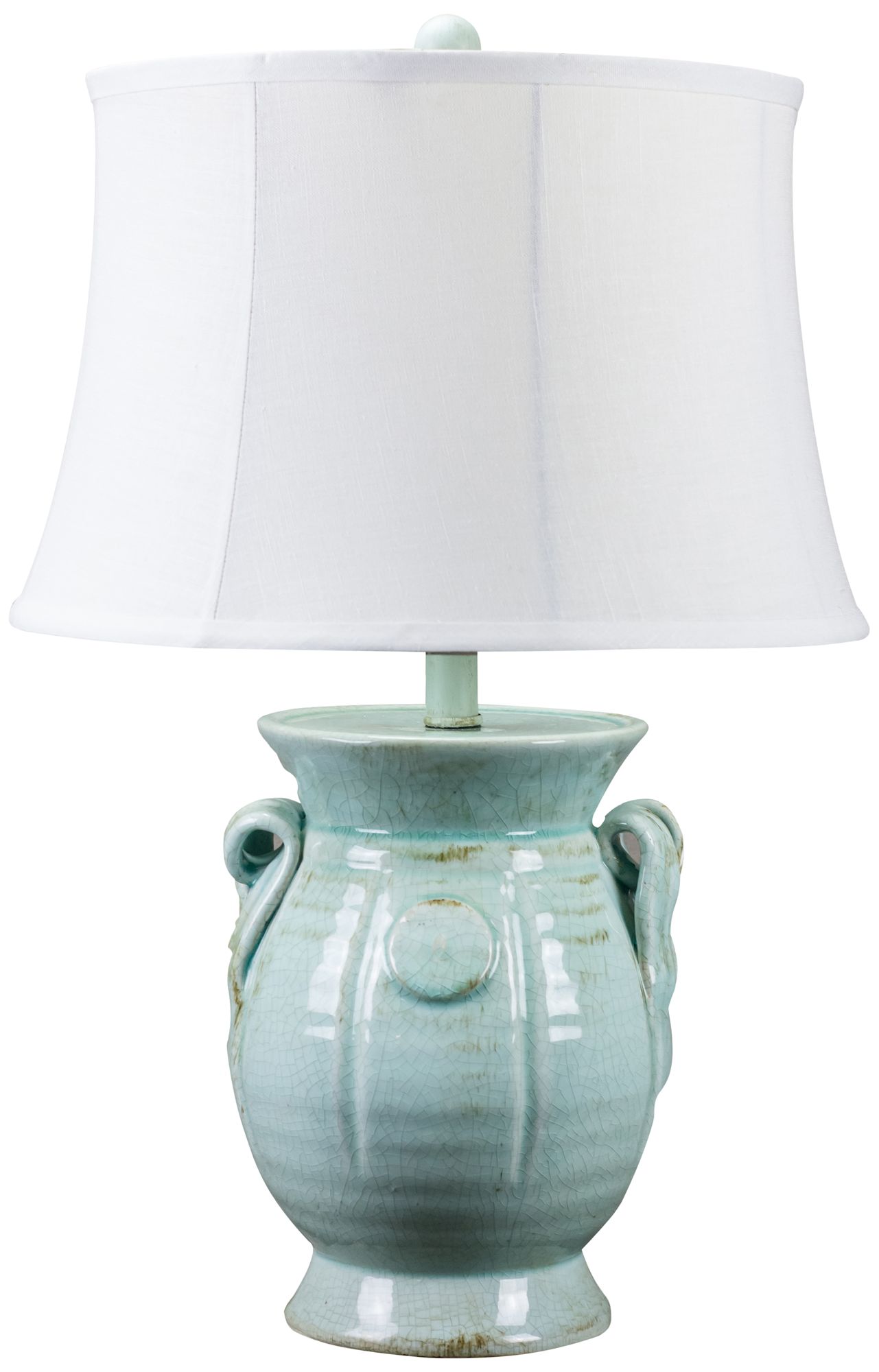 St Tropez Aqua Blue Urn Ceramic Table Lamp
