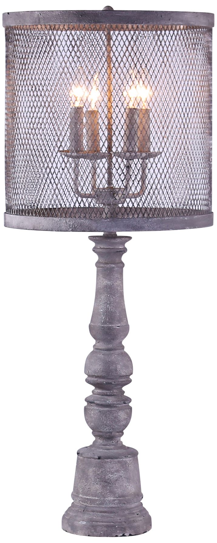 Arlington Gunmetal 4-Light Table Lamp w/ Metal Mesh Shade