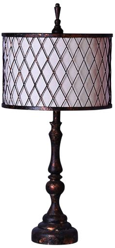 grey and copper table lamp