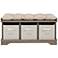 Carvallo Driftwood 3-Cubby Storage Bench with Bins