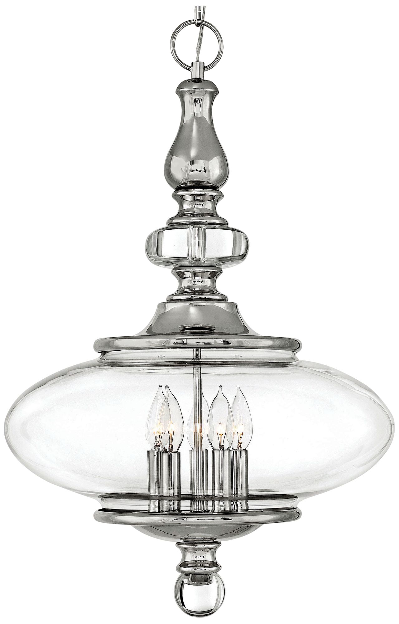 Hinkley Wexley 18" Wide Polished Nickel 5-Light Pendant