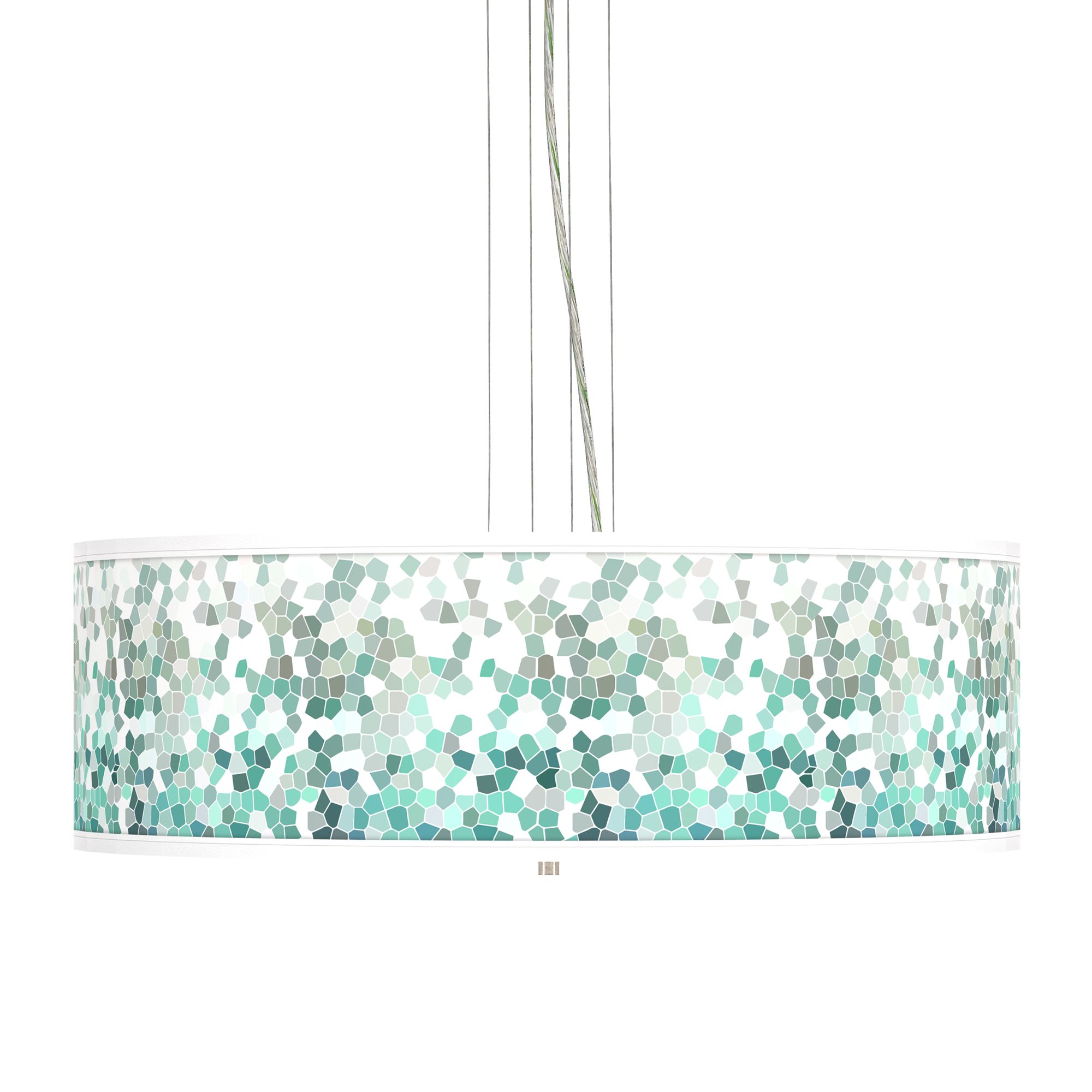 Aqua Mosaic Giclee 24" Wide 4-Light Pendant Chandelier
