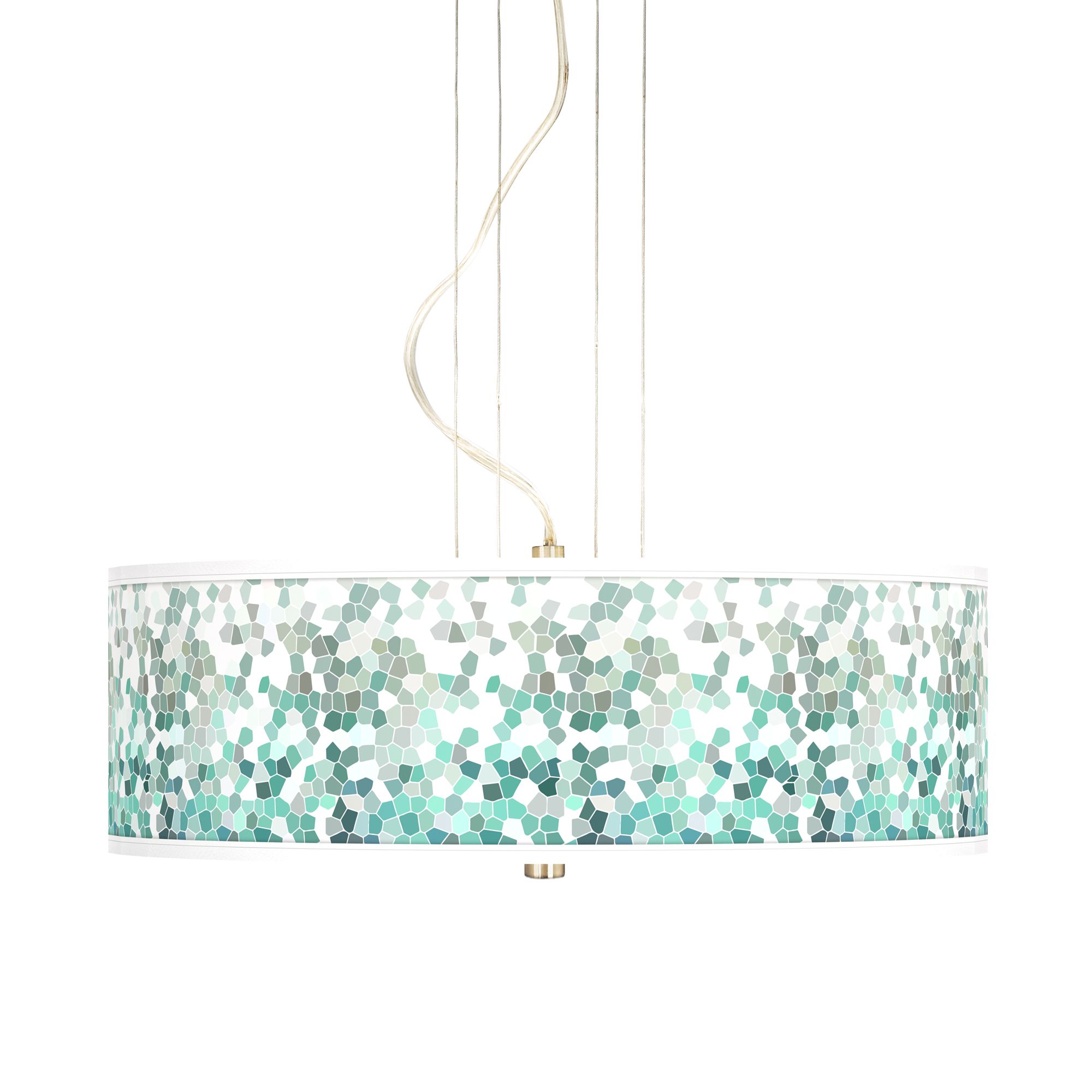 Aqua Mosaic 20" Wide 3-Light Pendant Chandelier
