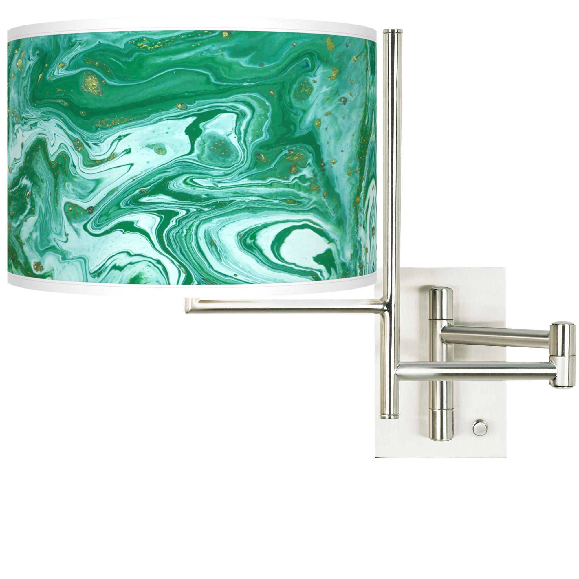 Tempo Malachite Plug-in Swing Arm Wall Light