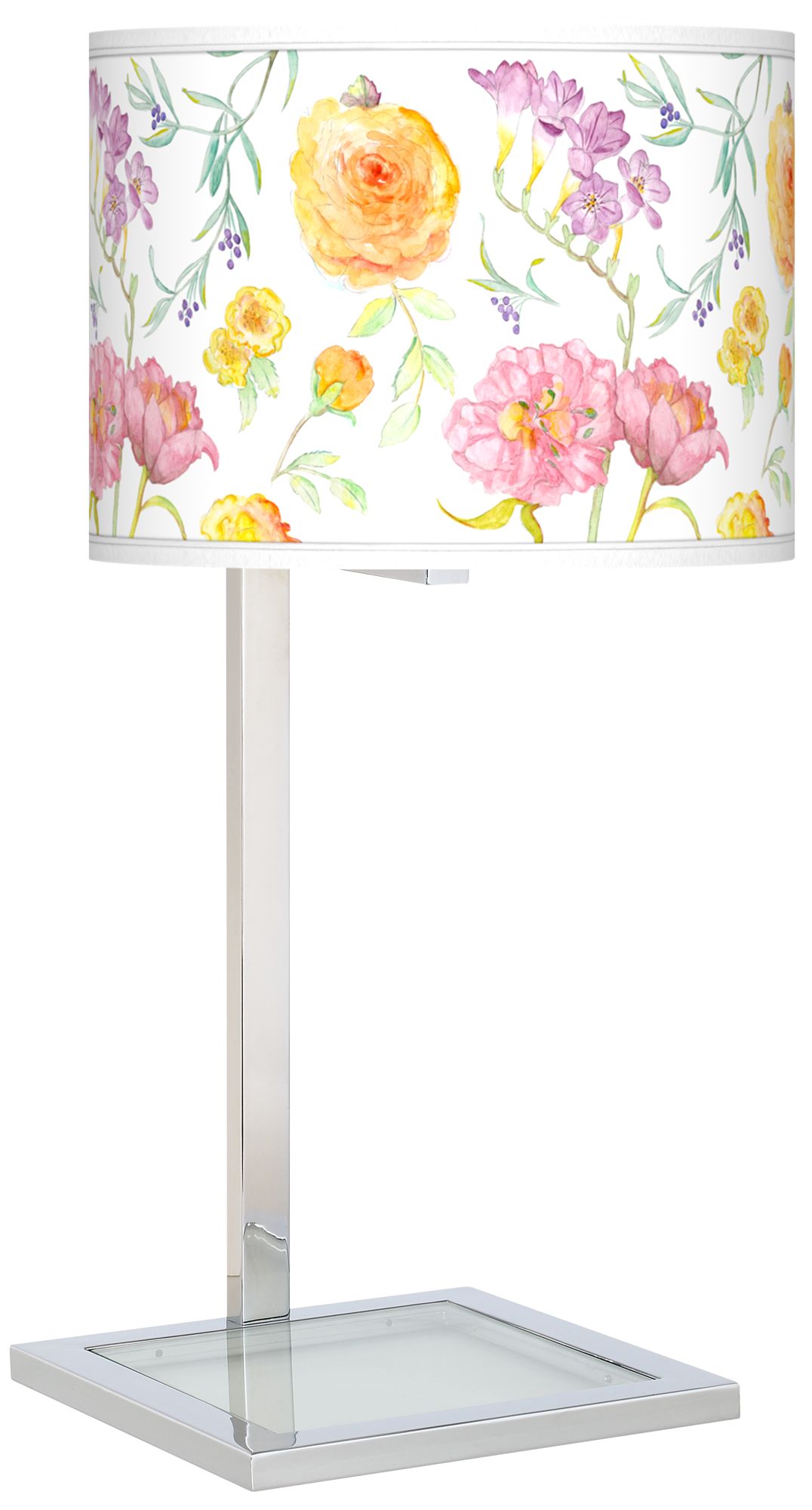 Spring Garden Glass Inset Table Lamp