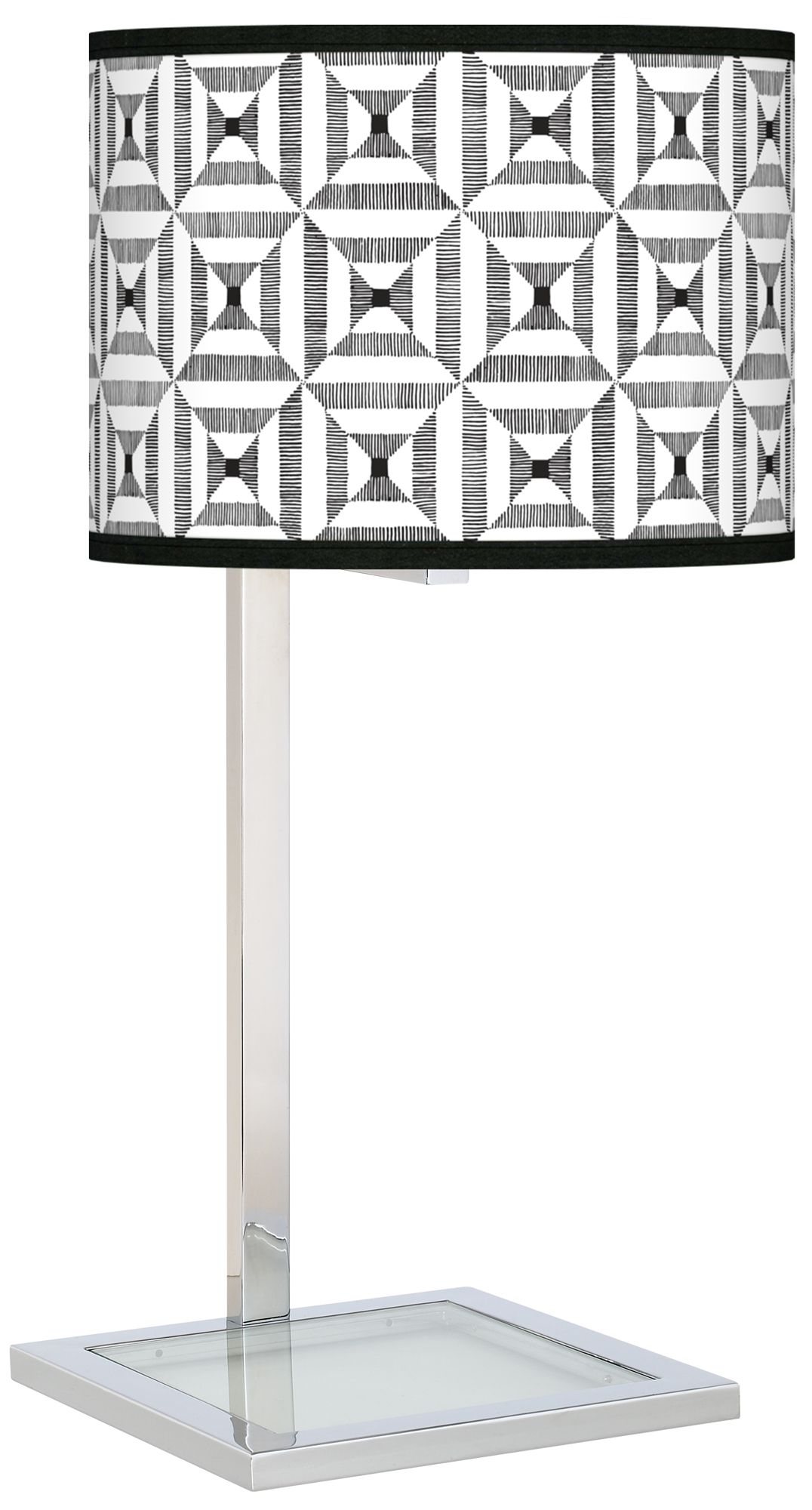 Tile Illusion Glass Inset Table Lamp