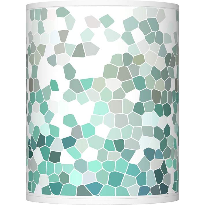 Aqua Mosaic Giclee Shade 10x10x12, Mosaic Lamp Shade Patterns