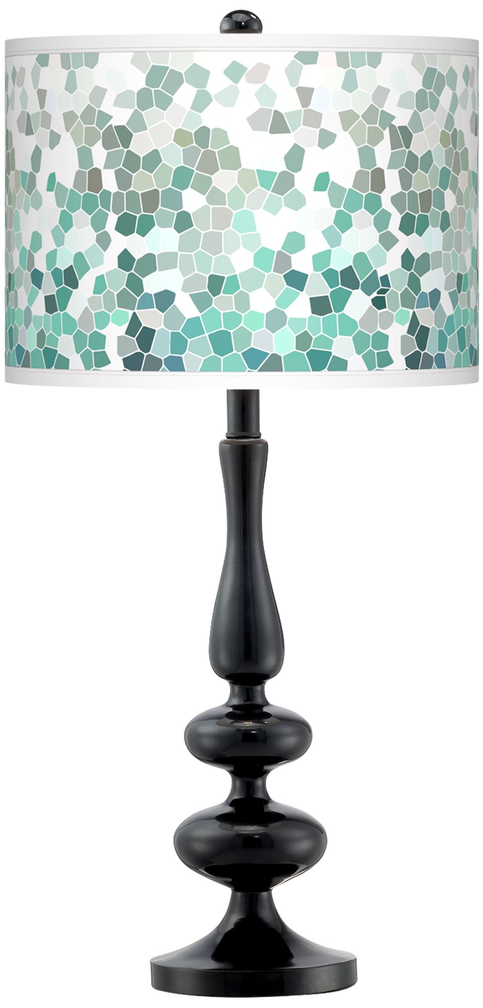 Aqua Mosaic Giclee Paley Black Table Lamp