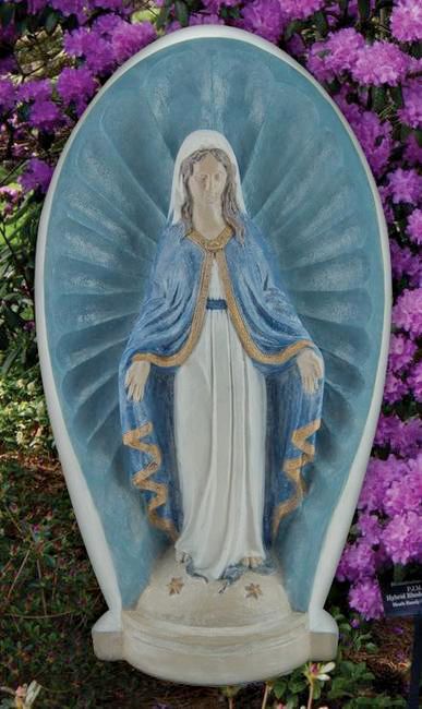 Henri Studio Madonna in Niche 26"H Hi-Tone Outdoor Statue