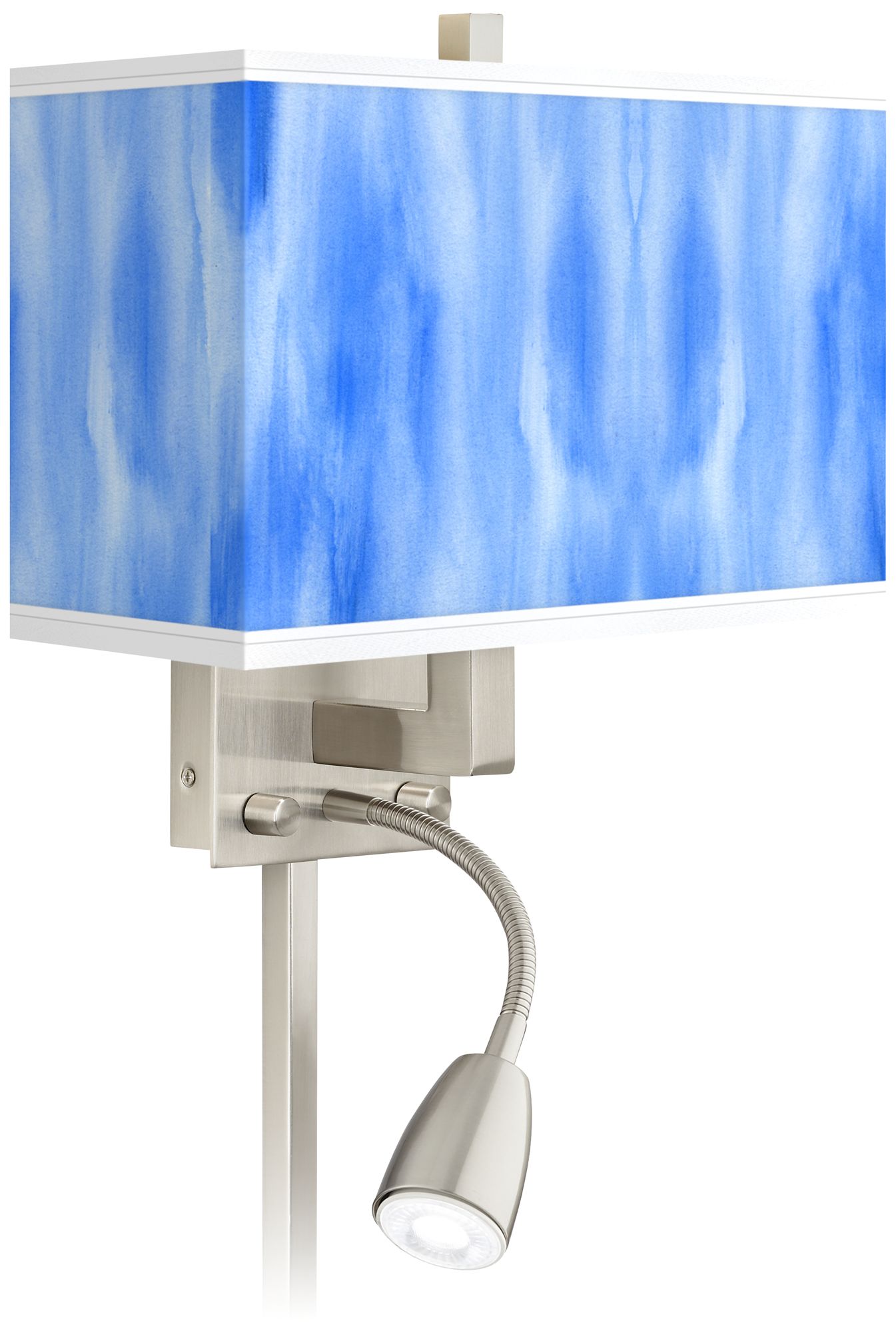 Blue Tide Giclee Glow LED Reading Light Plug-In Sconce