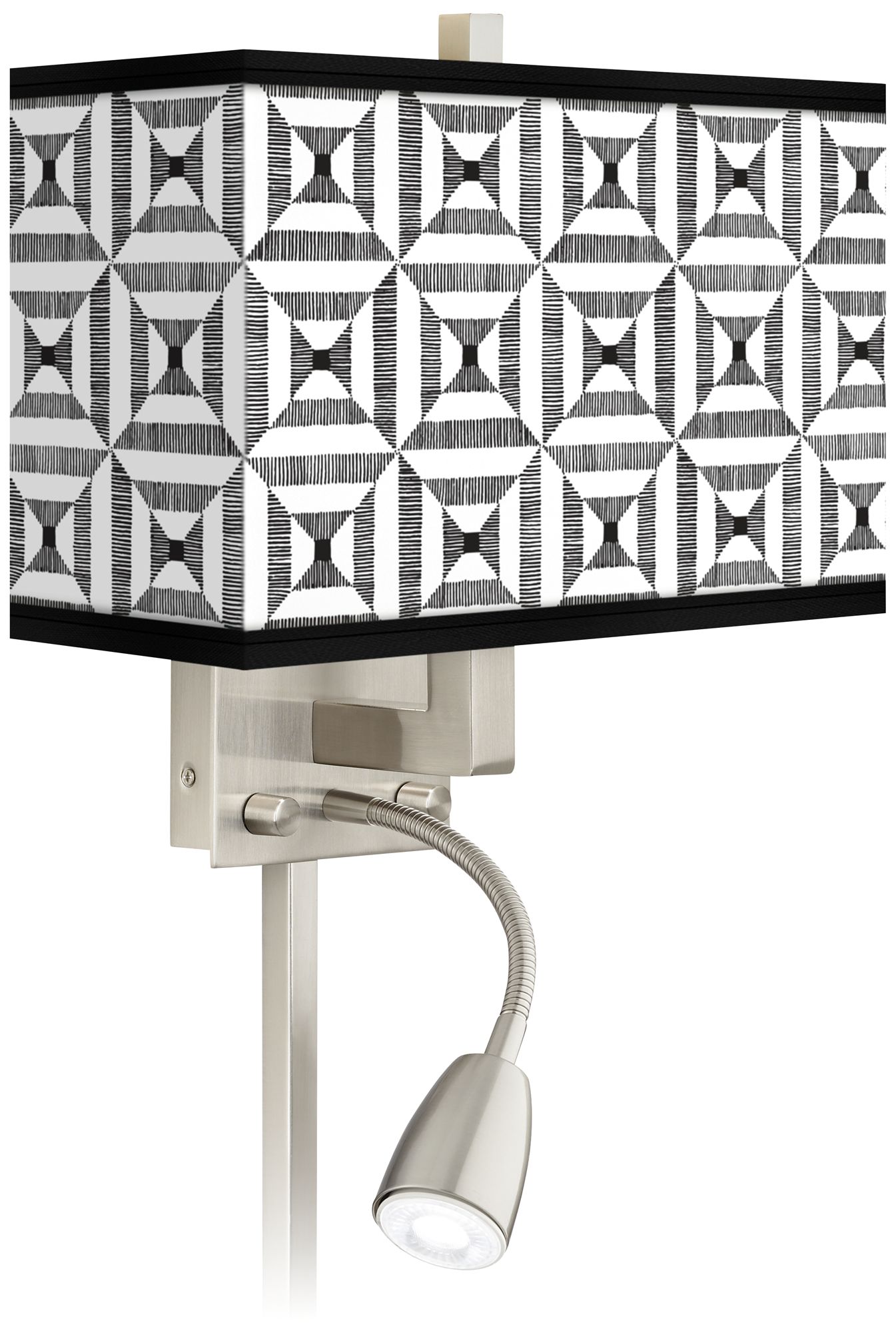 Tile Illusion Giclee Glow LED Reading Light Plug-In Sconce