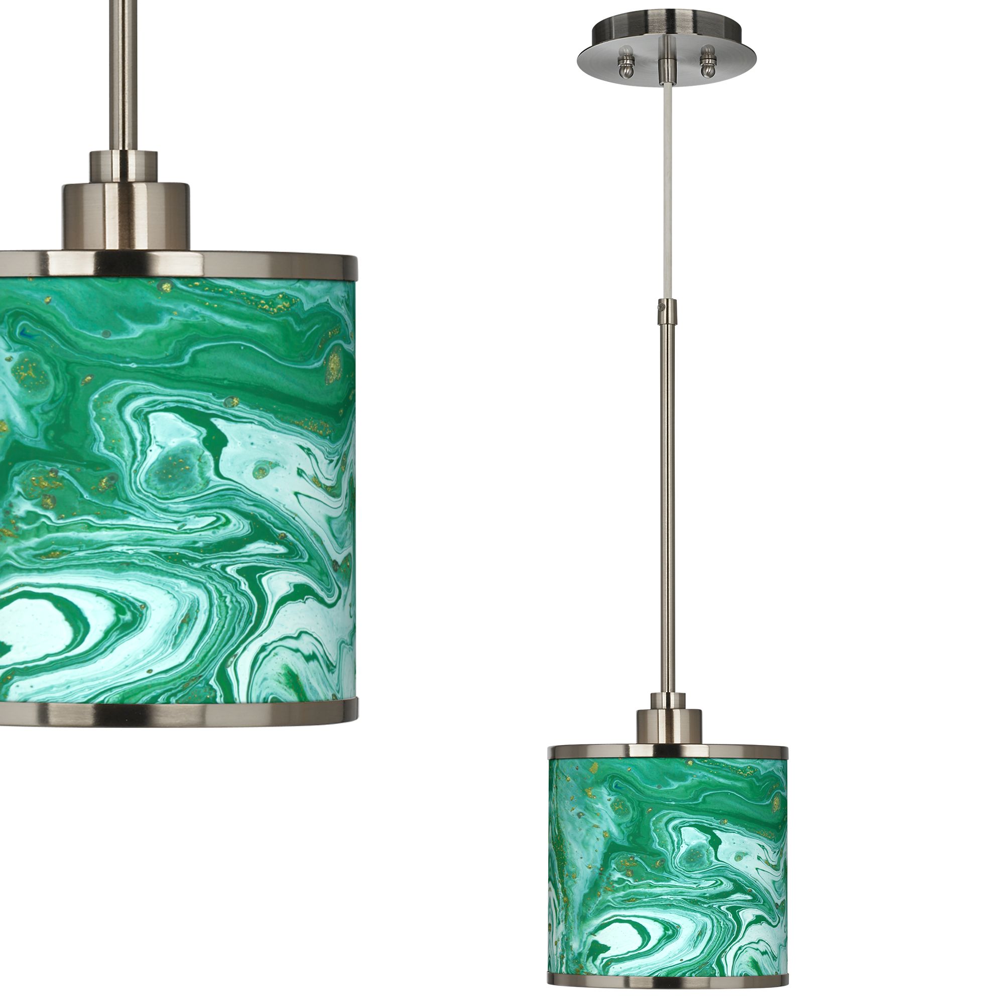 Malachite Giclee Glow Mini Pendant Light