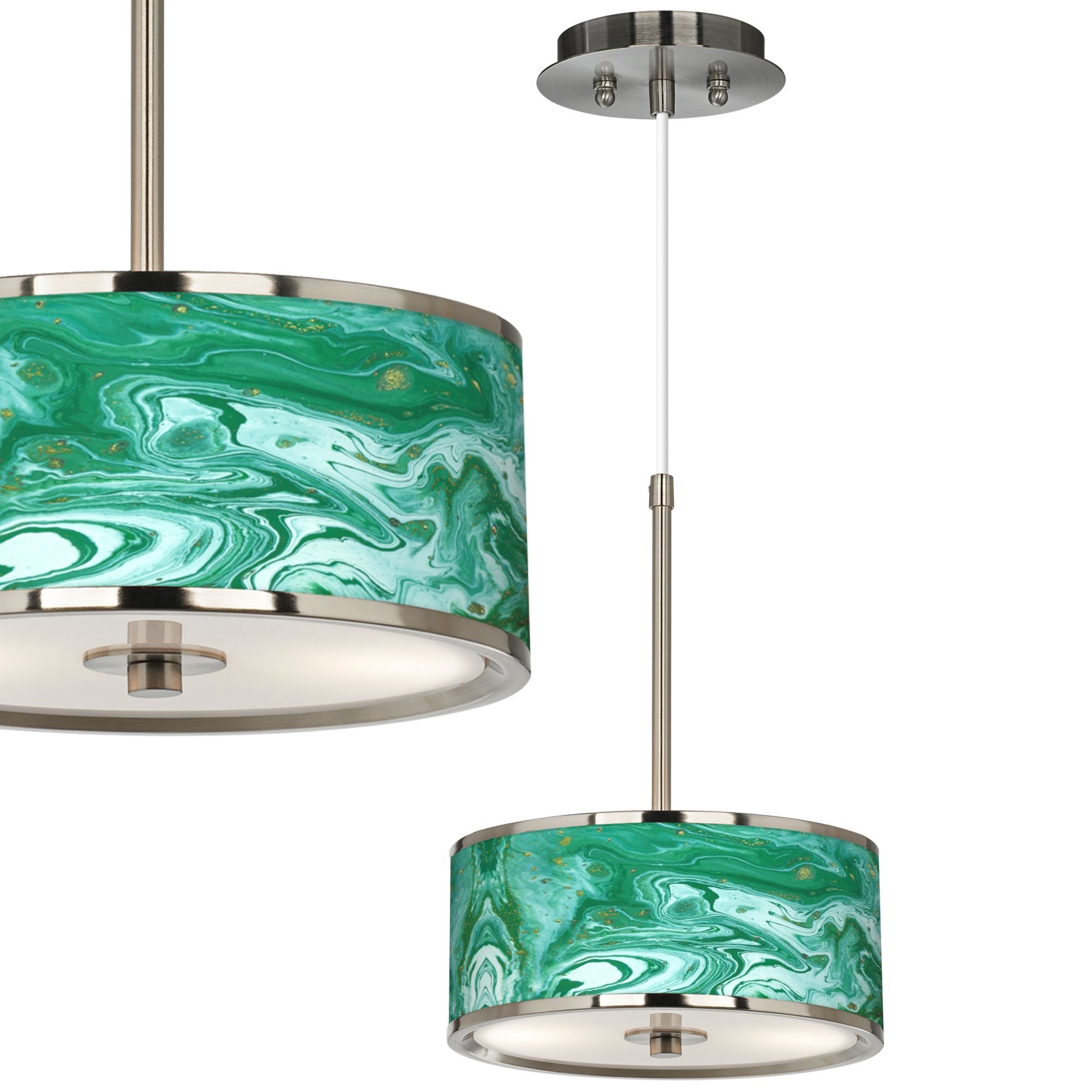 Malachite Giclee Glow 10 1/4" Wide Mini Pendant