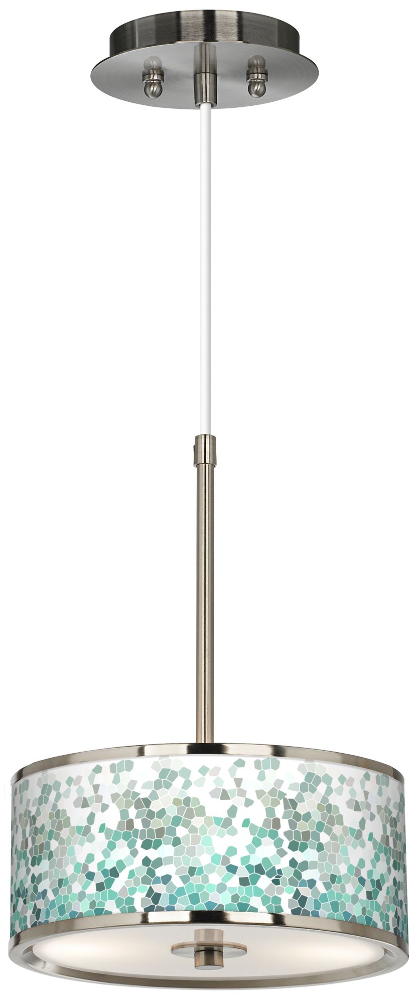 Aqua Mosaic Giclee Glow 10 1/4" Wide Mini Pendant