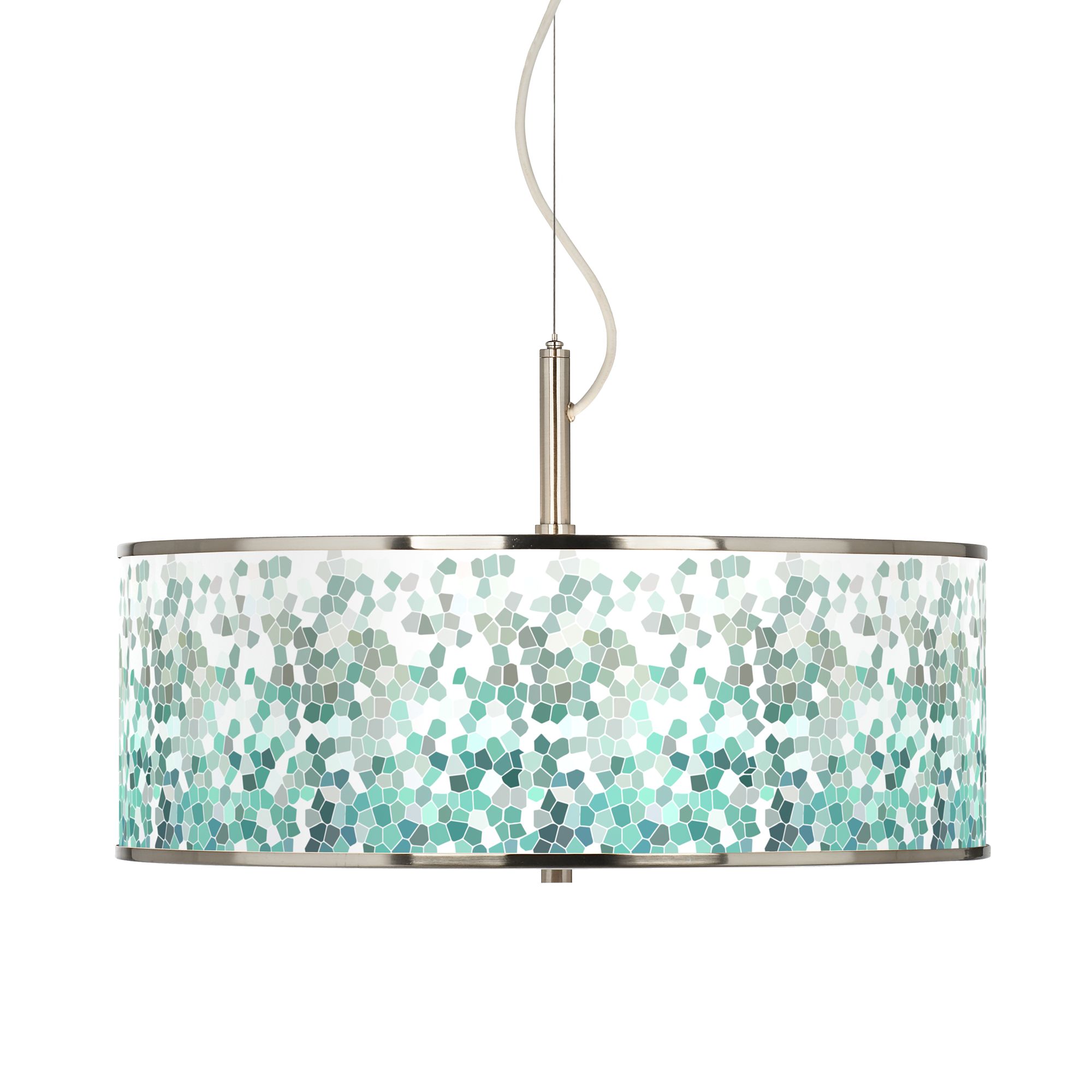 Aqua Mosaic Giclee Glow 20" Wide Pendant Light