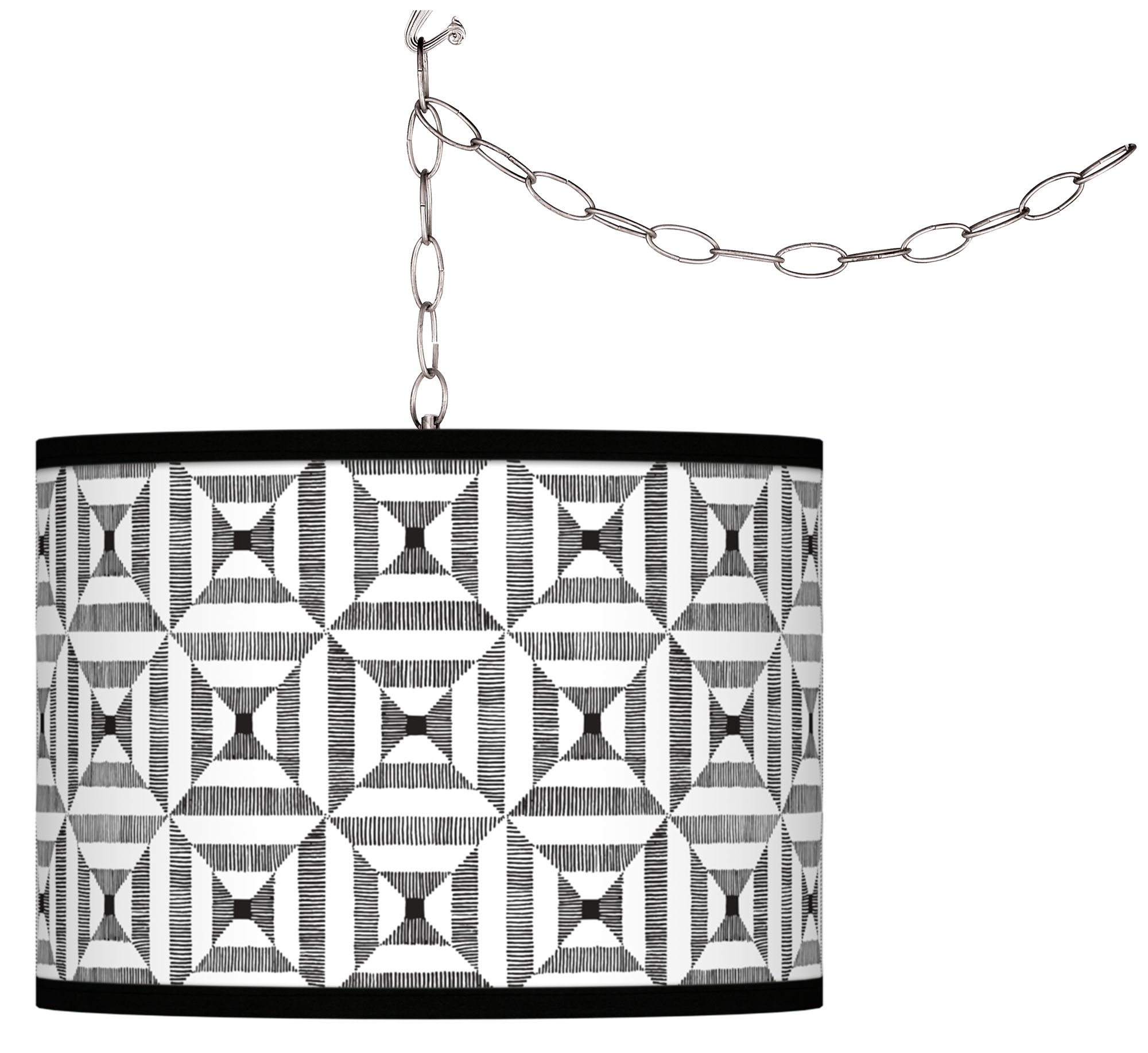 Tile Illusion Giclee Glow Plug-In Swag Pendant