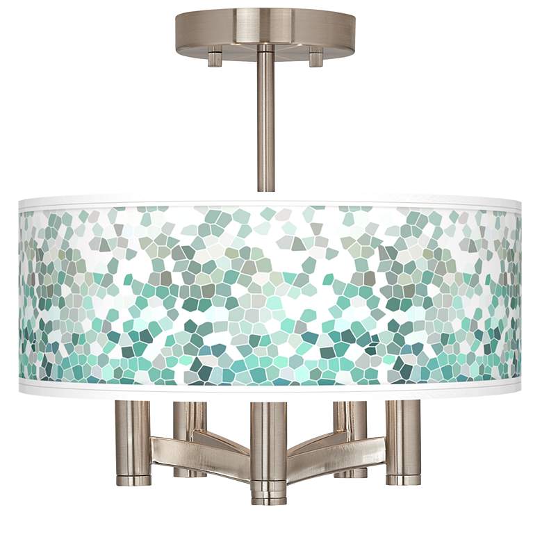 Image 1 Aqua Mosaic Ava 5-Light Nickel Ceiling Light