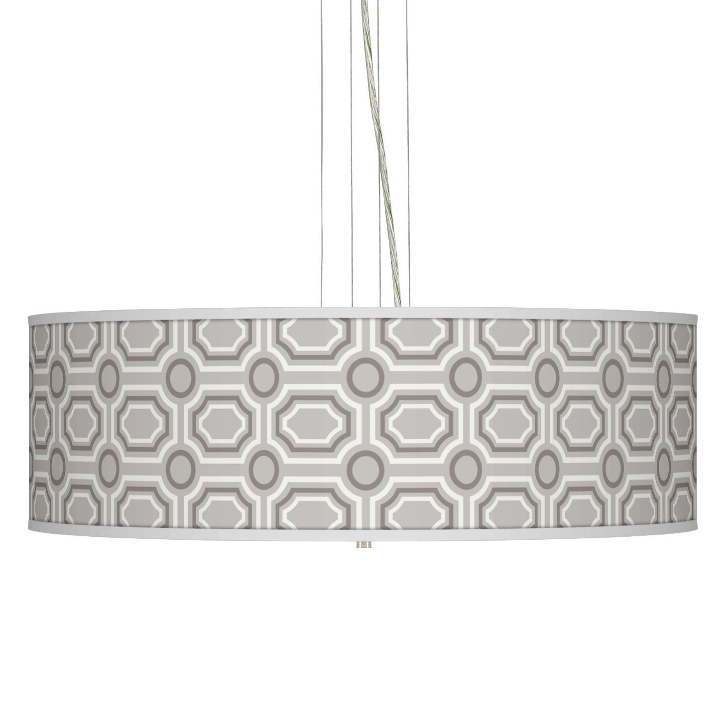 Luxe Tile Giclee 24" Wide Four Light Pendant Chandelier