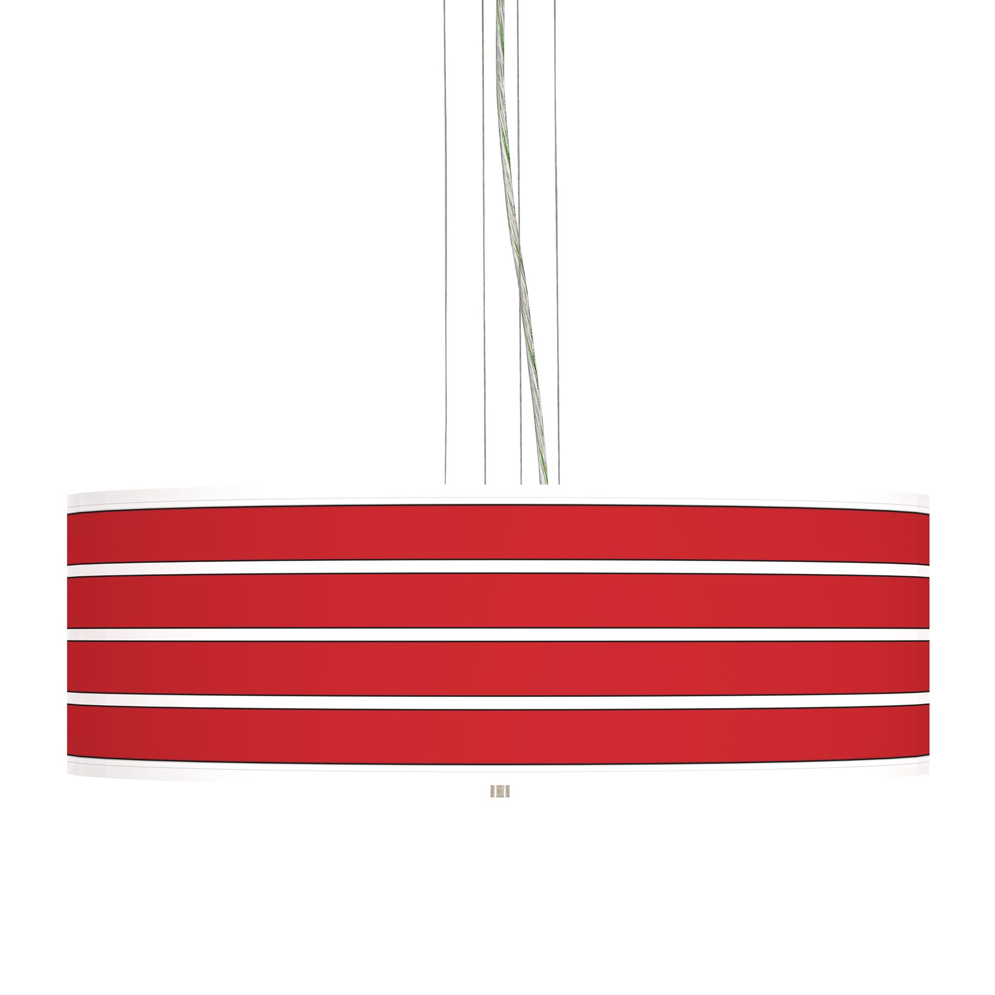 Bold Red Stripe 24" Wide 4-Light Pendant Chandelier