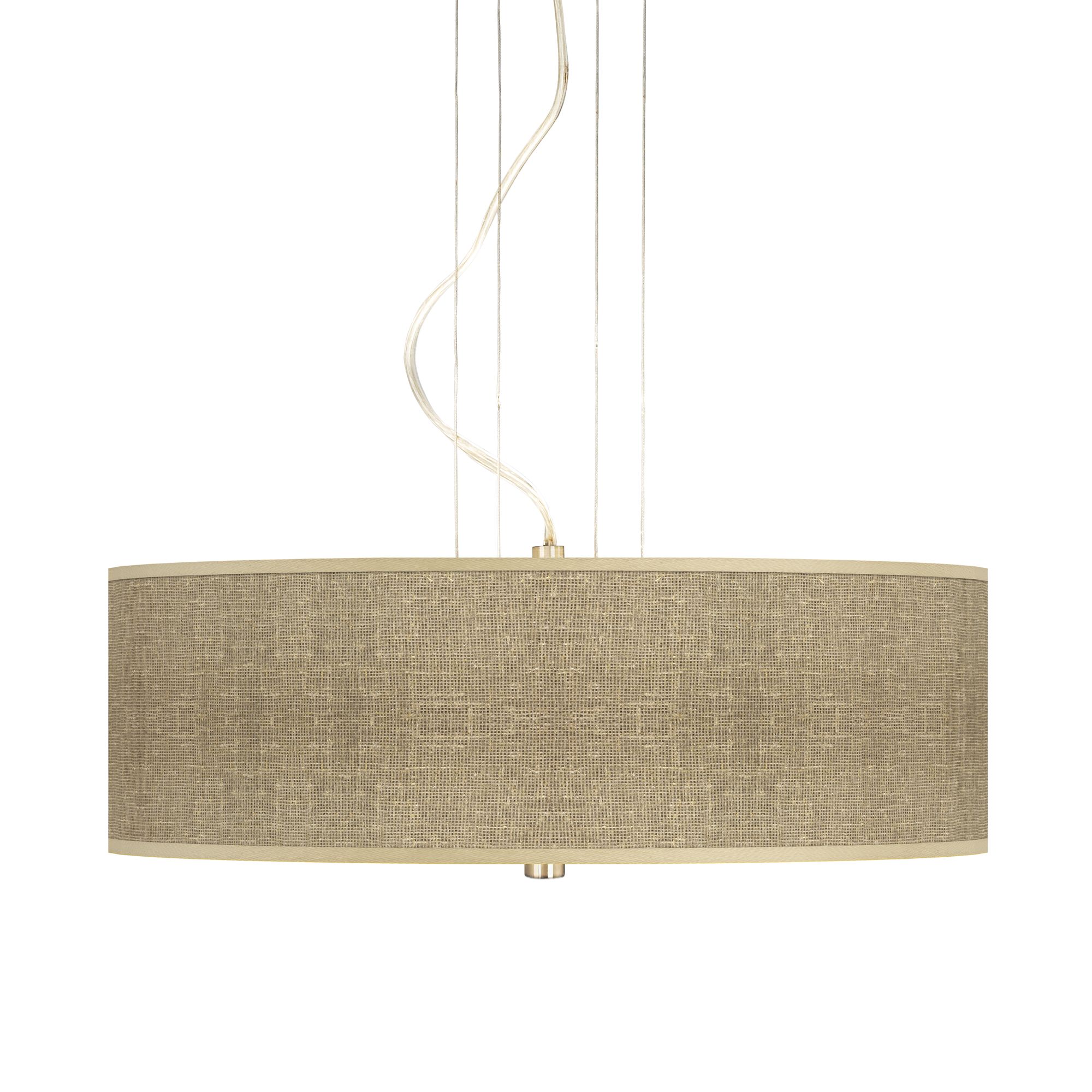 Burlap Print 20" Wide Three Light Pendant Chandelier