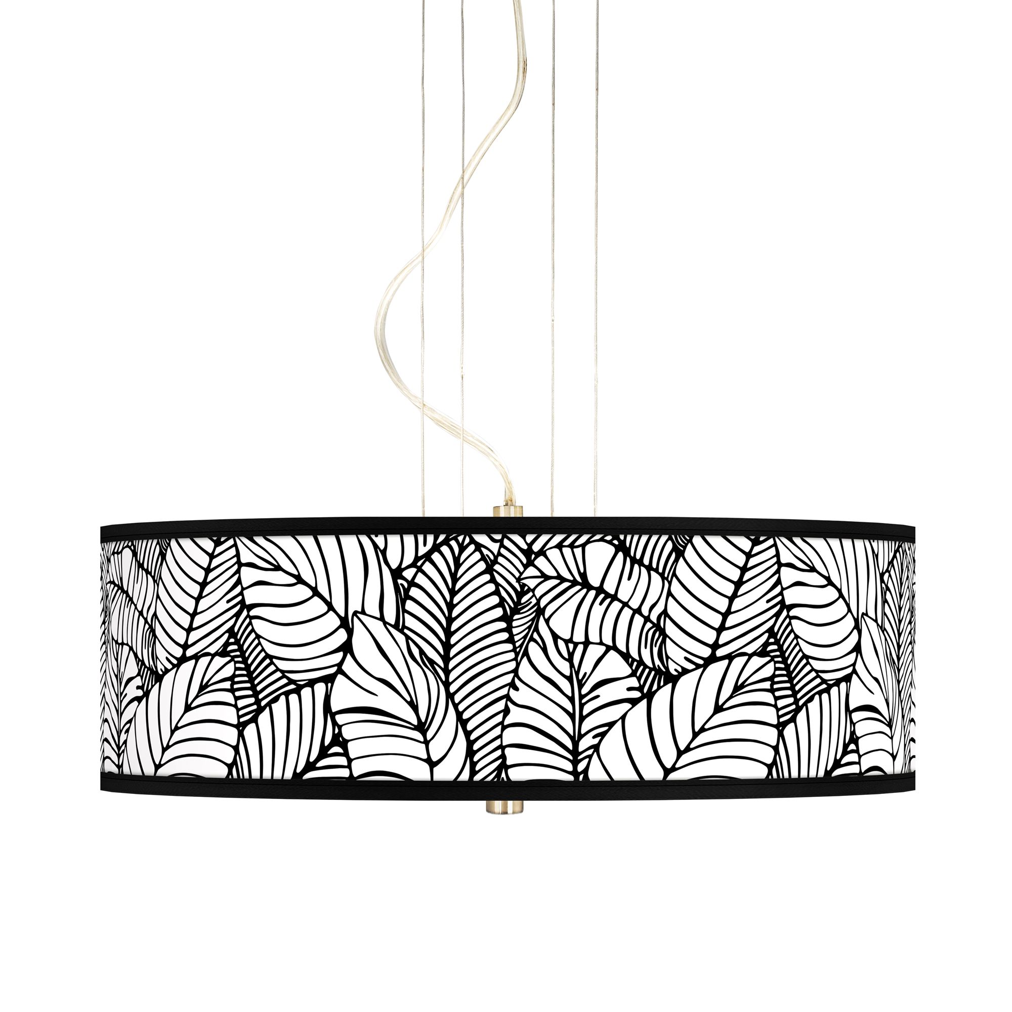 Tropical Leaves 20" Wide 3-Light Pendant Chandelier