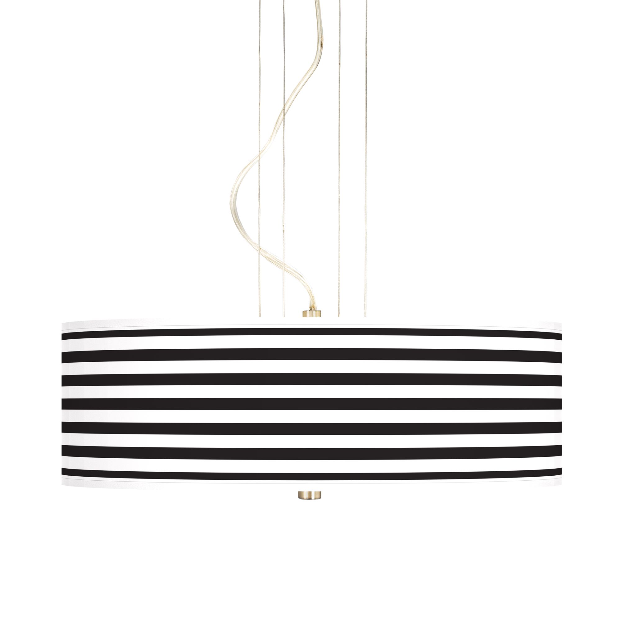 Black Horizontal Stripe 20" Wide 3-Light Pendant Chandelier