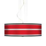 Red Stripes 20&quot; Wide Three Light Pendant Chandelier