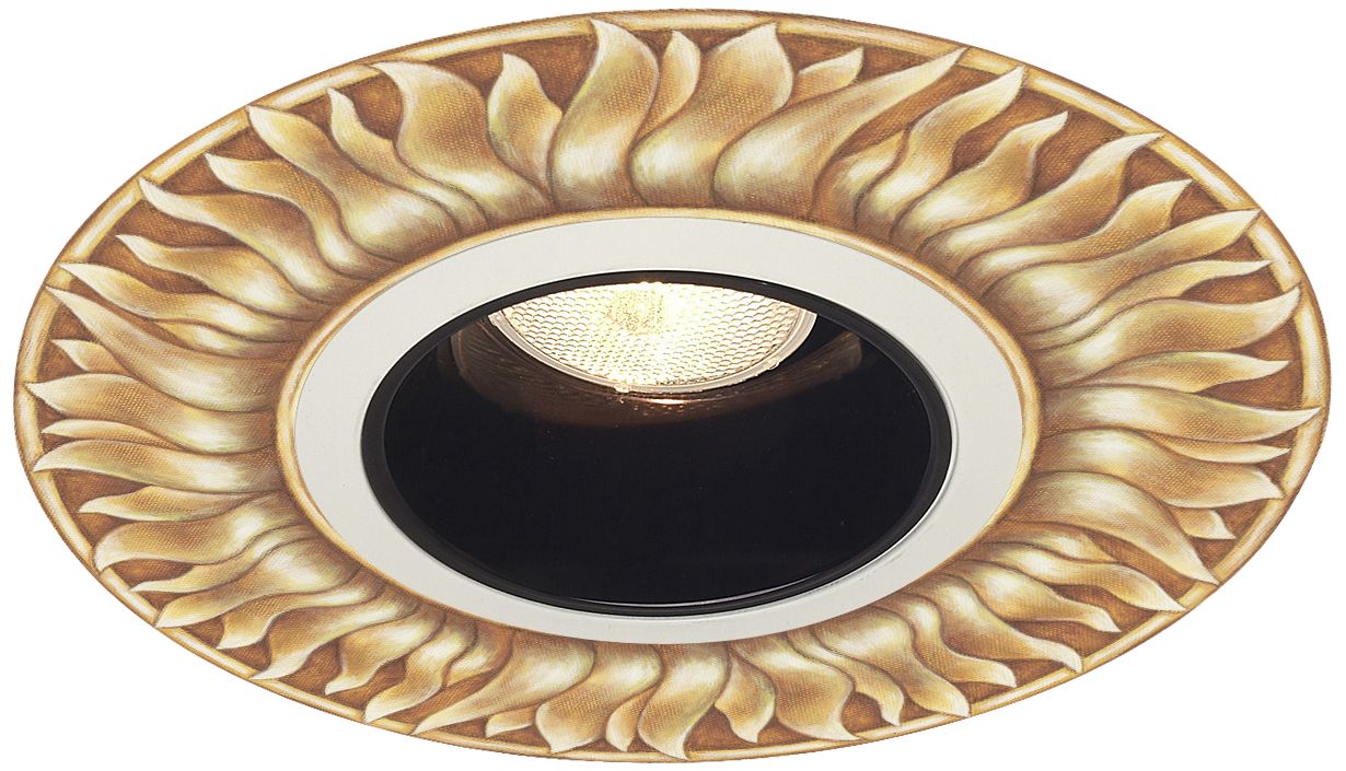 Juno 6" Black Alzak Recessed Trim with Florentine Medallion 25F56