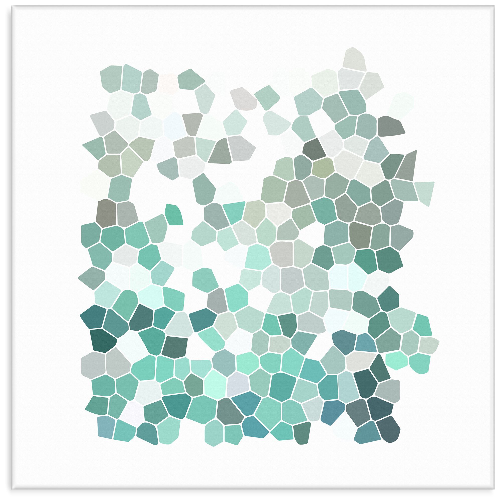 Aqua Mosaic 36" Square Giclee Wall Art