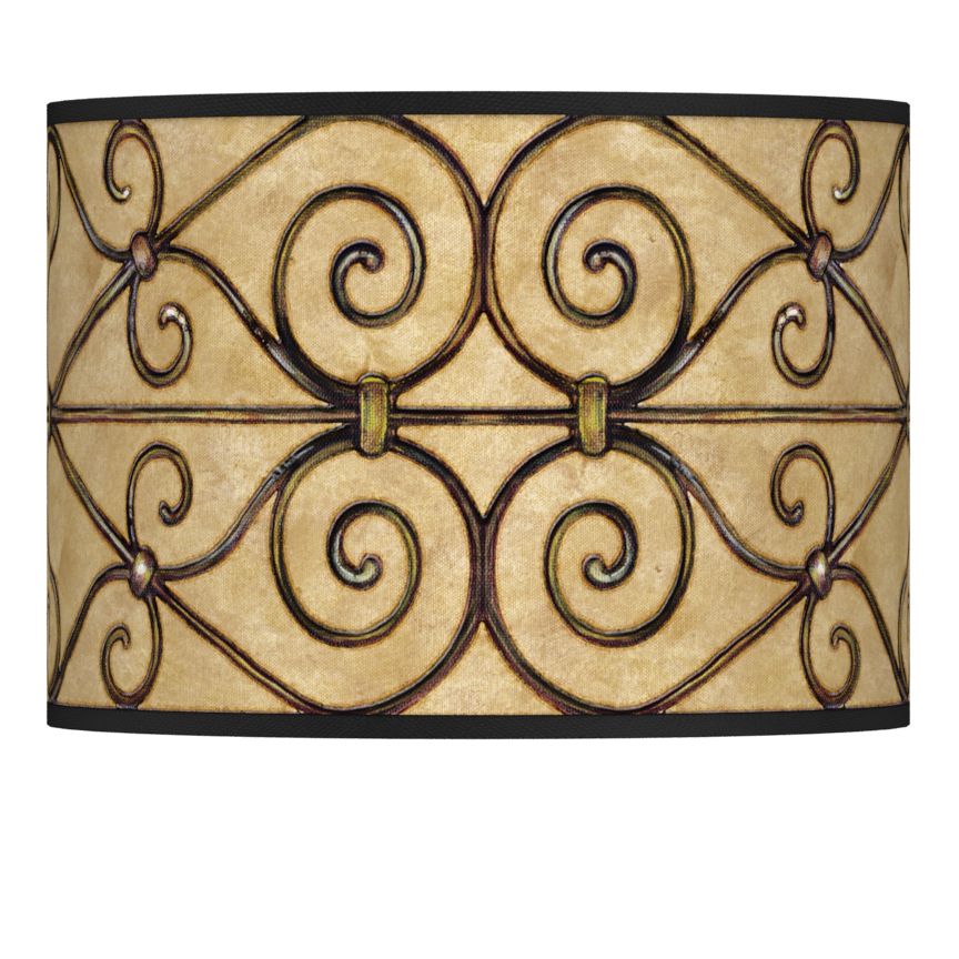 Trellis Hearts Giclee Glow Drum Shade 13.5x13.5x10 (Spider)