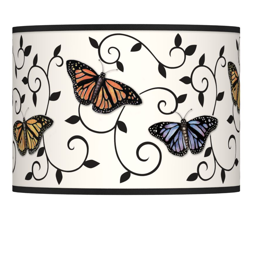 Butterfly Scroll Giclee Lamp Shade 13.5x13.5x10 (Spider)